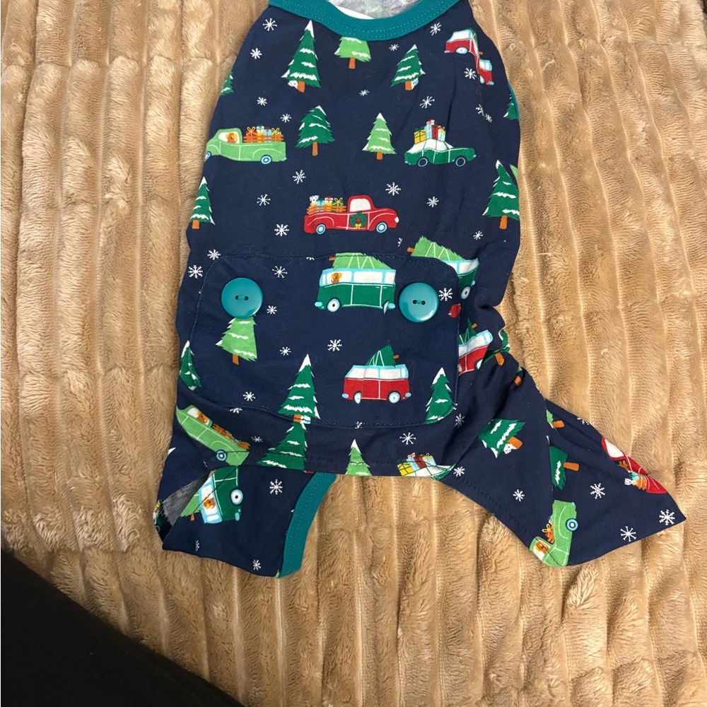 Festive Dog Pajamas with Christmas Print (S)